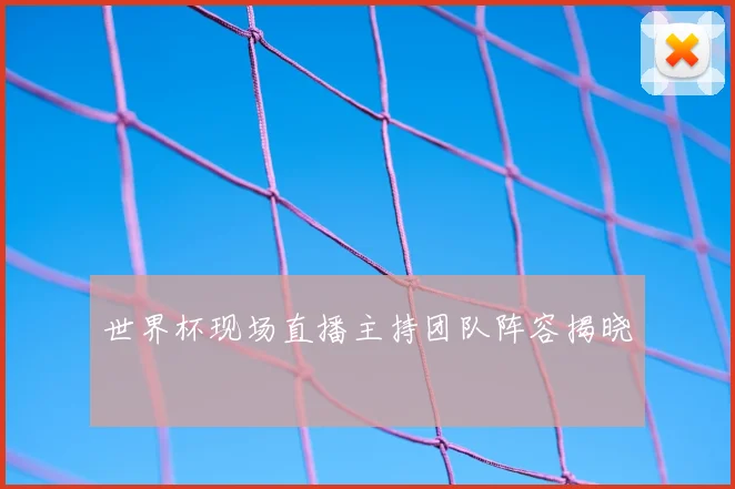 世界杯现场直播主持团队阵容揭晓